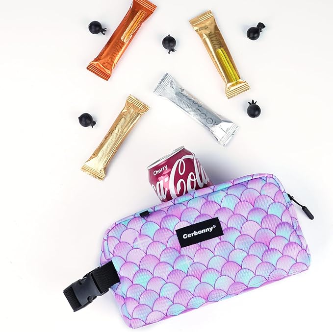 Cerbonny Freezable Cooler Bag for Work/School/Travel - Kids/Adult Size, Fit Snacks & Yogurt - Purple Fish Design