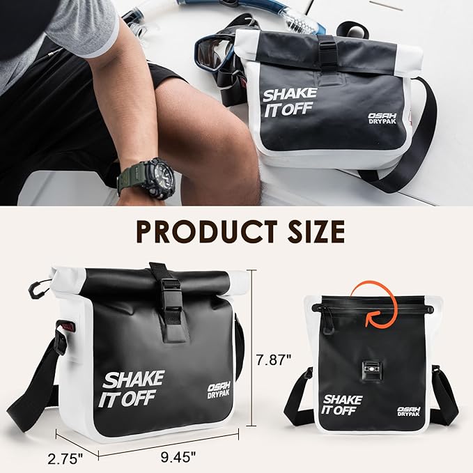 Waterproof Bag, Waterproof Shoulder Bag, Airtight Dry bag, Floating Waterproof Pouch with Adjustable Strap, Waterproof Bag for Kayaking, Swimming, Snorkeling, Boating