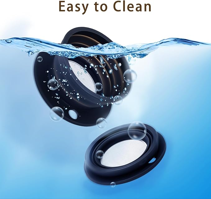 Paperless Collapsible Pour Over Coffee Dripper - Reusable Silicone Coffee Filter Pour Over for Travel and Camping - Single Cup Drip Coffee Maker Pour Over with Metal Mesh Coffee Filter (Black)