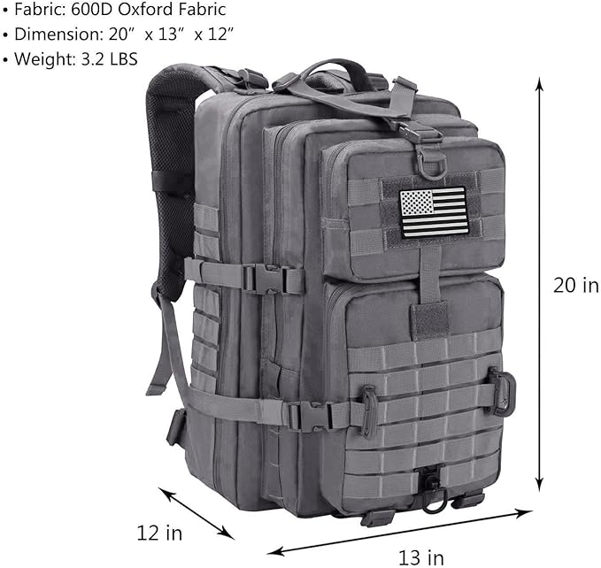 MOLLE Assault Pack, Tactical Backpack Military Army Camping Rucksack, 3-Day Pack