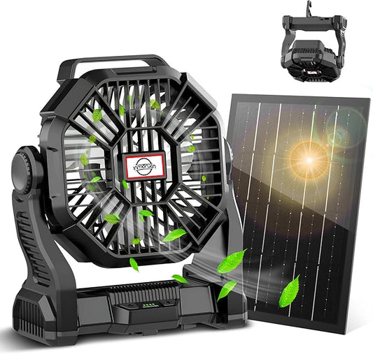 CONBOLA 25400mAh,Camping Fan, Portable Fans Rechargeable 9-Inch Battery Powered LED Lantern, USB C Battery Beach Fan.