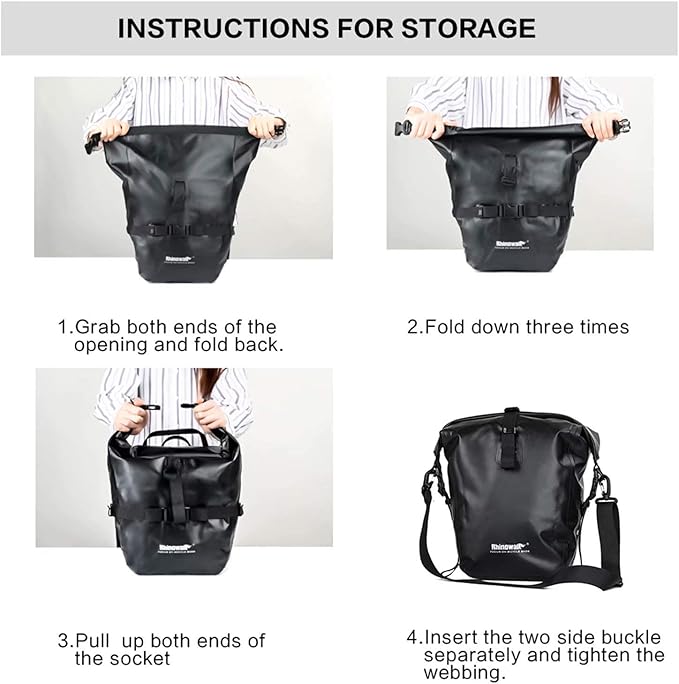 Rhinowalk 20L Bike Pannier Bag Waterproof Bicycle Rear Seat Trunk Bag for Cycling Bicycling Traveling Riding