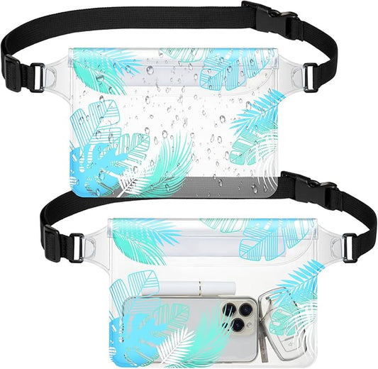 F-color Waterproof Fanny Pack - Waterproof Phone Pouch with Waist Strap - Cruise Essentials 2025 Must Haves Waterproof Pouch Dry Bag Keep Phone Valuables Safe for Beach Kayaking Boating Fishing