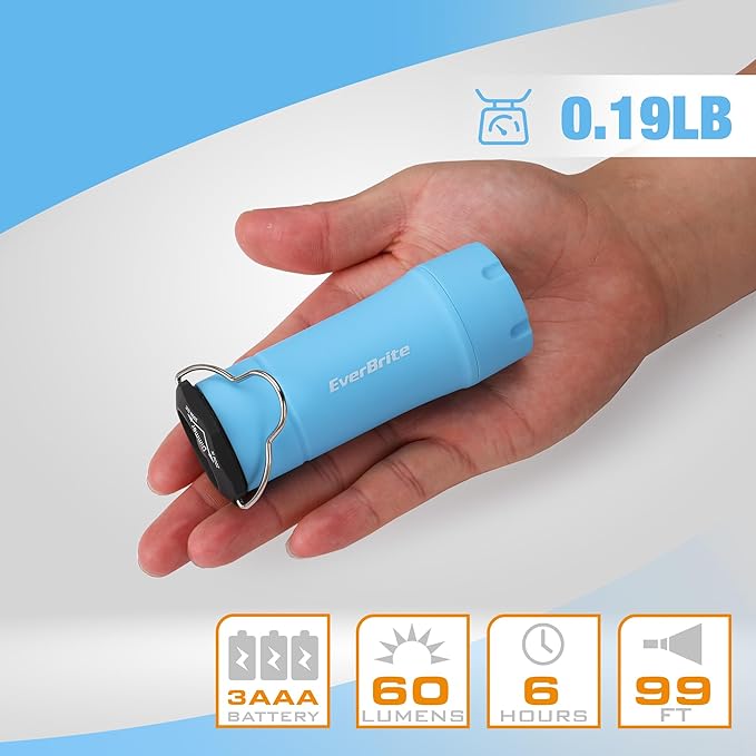 EverBrite 2-in-1 Mini Lanterns and Flashlights, Zoomable Flashlight Lantern Combo with 3 Modes, Camping Essentials, 2PC Battery Powered Lantern for Hurricane, Hiking, Home, Emergency