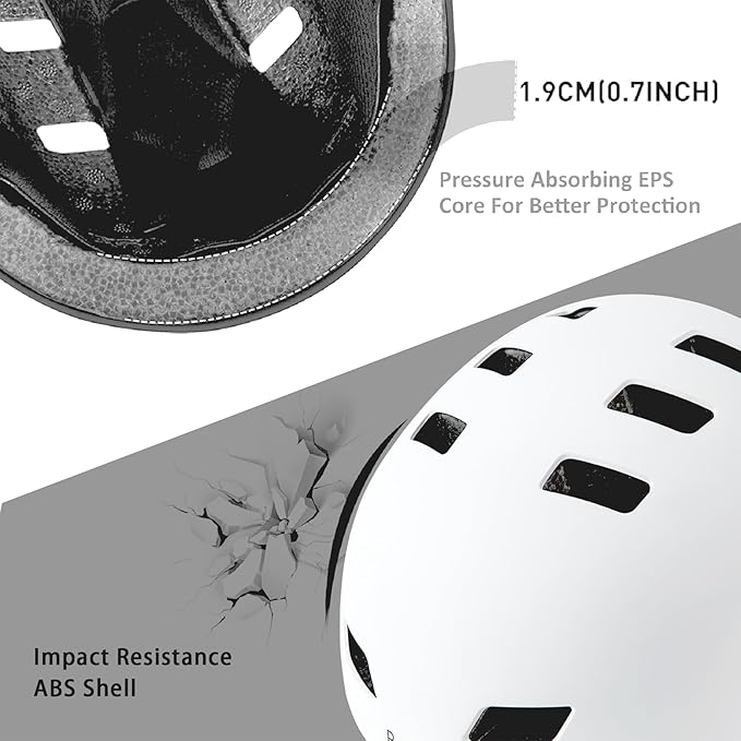 Bike Helmet 3 Sizes for Teenager Kids Youth Adults,Bavilk Skateboard Helmet Adjustable Multi-Sport Bicycle Cycling Scooter Roller Skate Inline Skating Rollerblading for Girls Boys Women Men Teen