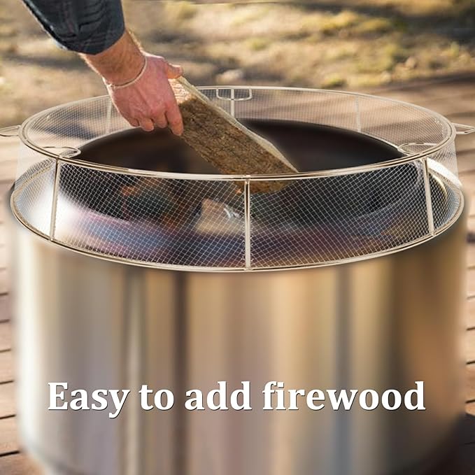 Uniflasy Fire Pit Shield and Cooking Grate for Solo Stove Ranger 15",304 Stainless Steel Spark Screen Cooking Grate for Backyard & Outdoor Fire Pits,Fire Pit Accessory Kits for Solo Stove Ranger