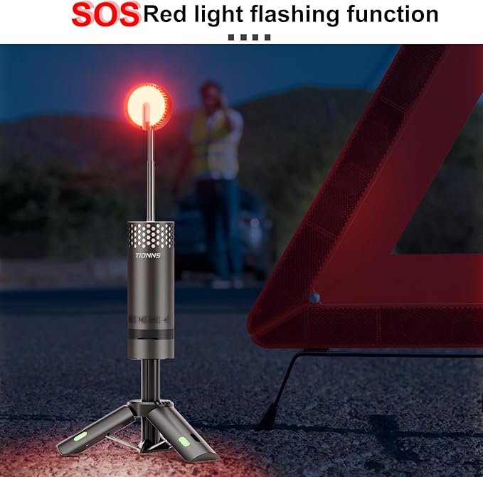 Camping Lights Rechargeable, Detachable Camping Lantern with Stand, Telescopic Waterproof Camping Lamp, Magnetic Work Hanging Light, LED Tent Flashlights for Emergency, Power Outages (Gray)