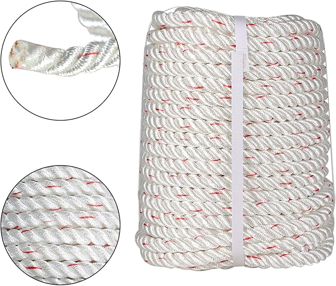 1/2Inch x 150FT Arborist Bull Rope, High Strength Double Braid Polyester Tree Rigging Line Utility Rope for Halyard, Sailboat Weathered Line, Tree Work, Camping, Swings, Tying Goods
