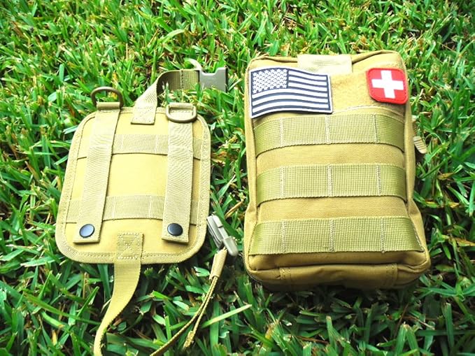 Galaxy 251 Pcs First Aid Kits for Survival Emergency Trauma Military Combat Tactical Medical Hunting Camping Hiking IFAK EMT Bag (Khaki)