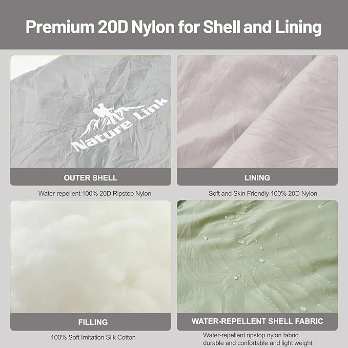 Lightweight Mummy Sleeping Bag 2.87lbs, Backpacking Sleeping Bag 42℉-55℉, Nylon Shell and Lining, Compact, Ultralight Sleeping Bag for Backpacking Camping Hiking