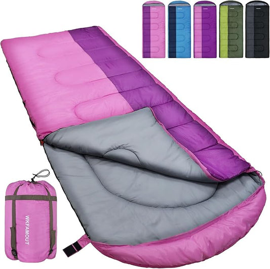 XL 10 Degree Sleeping Bags Waterproof for Adults 350GSM Machine Washable with Compression Sack for 3-4 Season Camping Outdoor