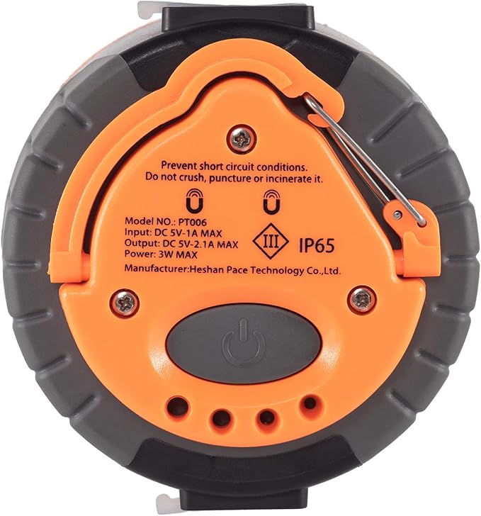 LIT-PaTH LED Camping Light, Rechargeable Lantern with Magnet Base, 4400 mAh, Survival Kit for Emergency, Hurricane, Outage, Large Orange, 2 Pack