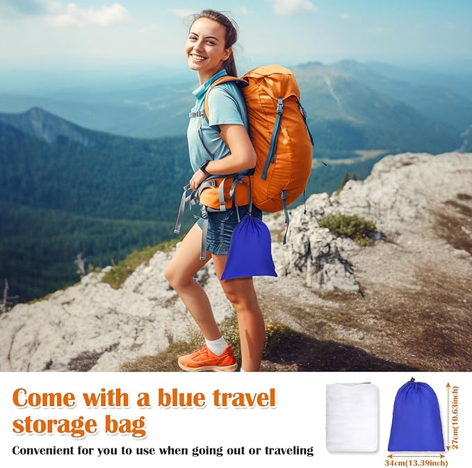 Mosquito Net for Bed, Large White Bed Canopy for Girls, Hanging Bed Net, Ideal for Bedroom Decorative, Travel with Storage Bag (Camping Mosquito Net) SL0028