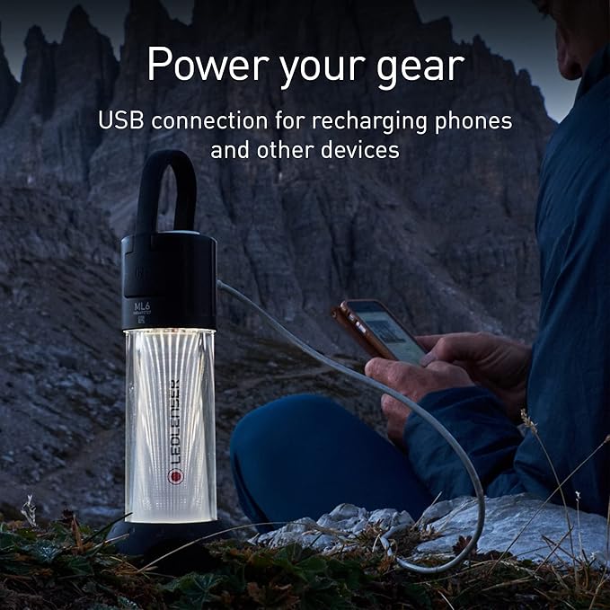 Ledlenser, ML6 Camping Lantern, LED with Micro Prism Technology, 750 Lumens, USB Rechargeable, Backpacking, Hiking, Camping
