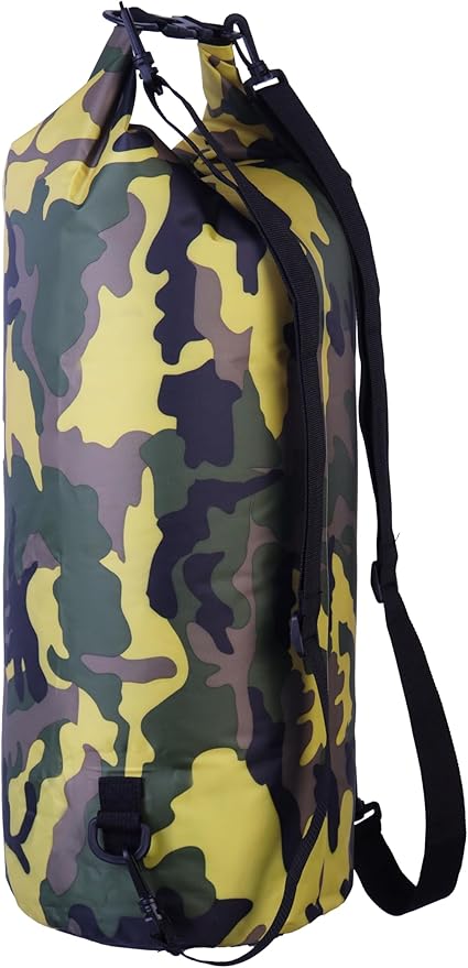 Waterproof Dry Bag Combo 5-30L Roll Top Dry Storage Bag Backpack for Kayaking Boating Beach Camping Travel Fishing, w/Phone Case & Collapsible Water Bottle & Sunglasses & Ear Band,Yellow 30L