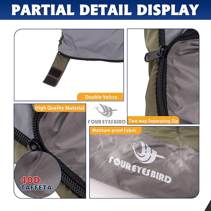 Envelope Sleeping Bag, Three Seasons Constant Temperature Sleeping Bag, Suitable for All Ages, Indoor Hotel Accommodation or Outdoor Travel…