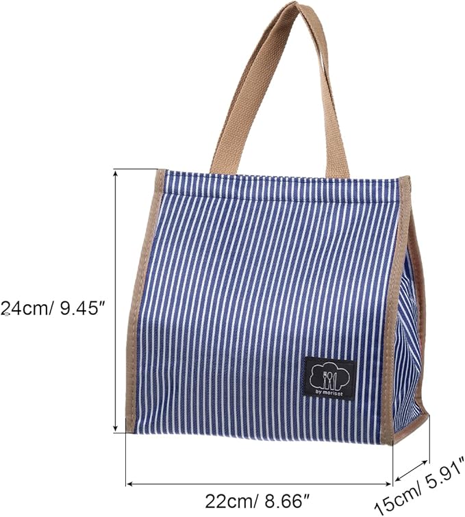 PATIKIL Insulated Lunch Bag, Oxford Cloth Waterproof Lunch Tote Bag Thermal Portable Lunch Box Food Container for Work Office Picnic Outdoor, 9.45"x5.91"x8.66", Blue