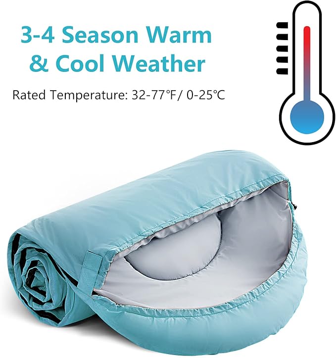 Sleeping Bags for Adults,Kids & Girls-Warm & Cold Weather Lightweight Waterproof Sleeping Bag Backpack with Compact Bag,Great for 3-4 Seasons Hiking,Camping and Outdoor Mountaineering