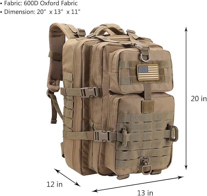MOLLE Assault Pack, Tactical Backpack Military Army Camping Rucksack, 3-Day Pack