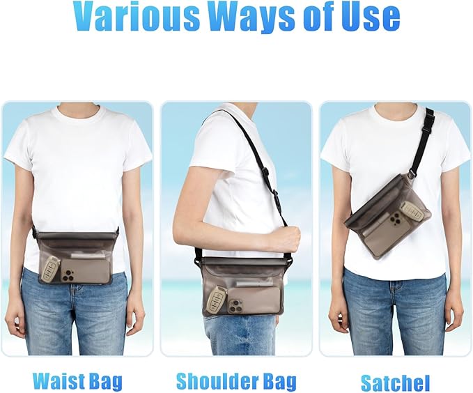 F-color Waterproof Fanny Pack - Waterproof Phone Pouch with Waist Strap - Cruise Essentials 2025 Must Haves Waterproof Pouch Dry Bag Keep Phone Valuables Safe for Beach Kayaking Boating Fishing