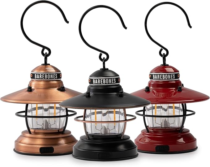 Barebones Edison Mini Vintage Adjustable LED Compact Outdoor Lantern - Essential Gear for Camping, Hiking, Fishing, Tents and Outdoor Adventures