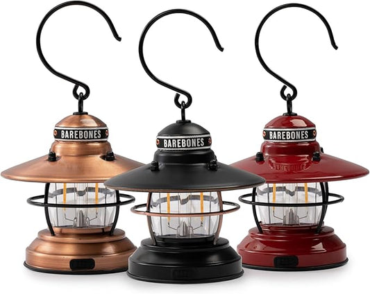 Barebones Edison Mini Vintage Adjustable LED Compact Outdoor Lantern - Essential Gear for Camping, Hiking, Fishing, Tents and Outdoor Adventures
