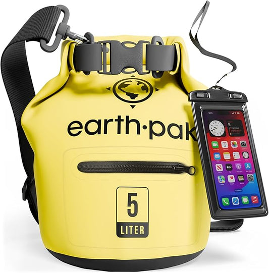 Earth Pak Waterproof Dry Bag with Zippered Pocket - Waterproof Dry Bag Backpack Keeps Gear Dry