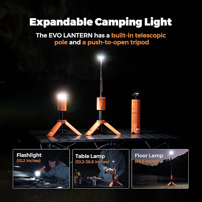 Camping Light Telescopic, Collapsible Magnetic Camping Lantern with 12000mAh Battery, Telescoping IPX6/IPX7 Waterproof Flashlights, Camping Lamp for Emergency, Camping