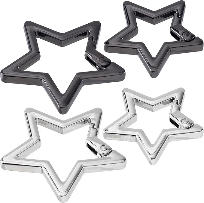 Star Carabiner, Zinc Alloy Heavy Duty Star Shaped Keychain Clip, Carabiner Clip for Camping, Hiking, Fishing