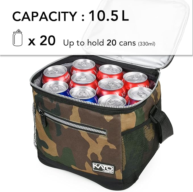 Tirrinia Insulated Lunch Box for Men/Women, Leakproof Thermal Lunch Bag for Office Picnic Work Beach Camping,Reusable Lunch Cooler Tote for Adult, Camo