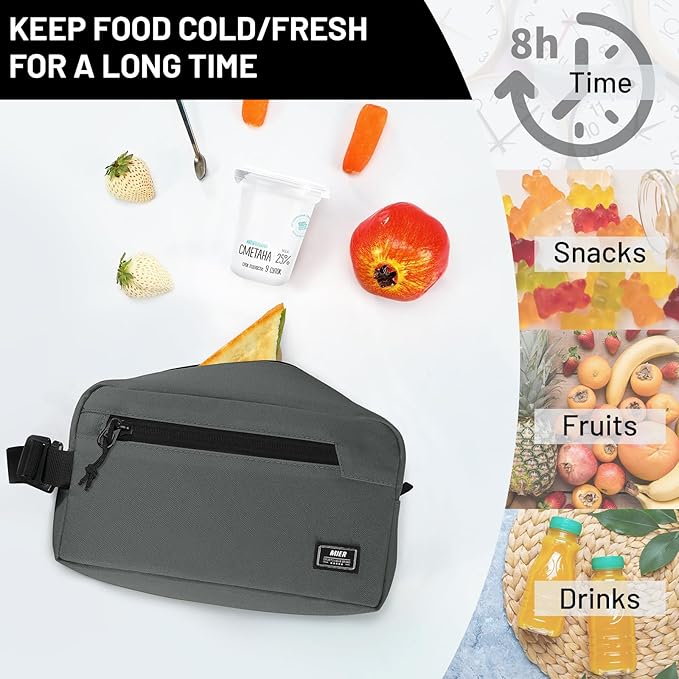 MIER Freezable Snack Bags Small Frozen Mini Cooler Lunch Bag Freezer Insulated Pouch for Adults Work Travel On-the-go,Gary