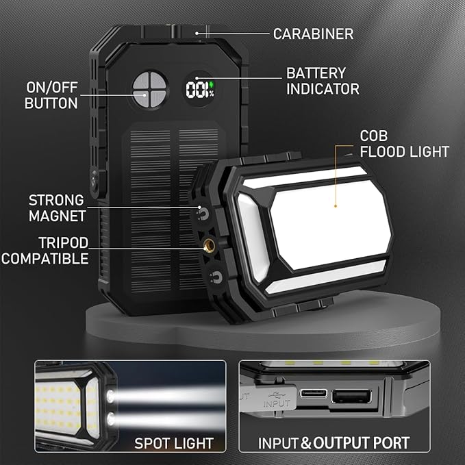 LED Camping Lantern Rechargeable 4000LM, 10000mAh Portable Camping Lights up to 120+ Hours, 12 Light Modes, Dimmable, LCD Digital Display, Waterproof, Camping Essentials for Power Outages, Emergency