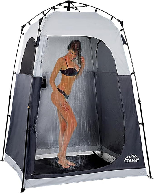 Instant Pop-up Camping Shower Tent Privacy Shelter with 1 Room/2 Rooms, Portable Outdoor Shower, Changing Room, Sun Shelter for Camping, Beach Hiking, and Fishing