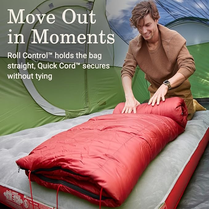 Coleman Flatlands Sleeping Bag, Made from 100% Recycled Material, Cool Weather Adult Sleep Sack