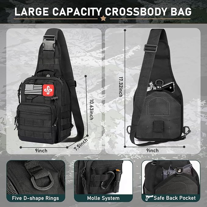 Survival Kit, 262Pcs Survival Gear and Supplies with First Aid Kit Pouch and Crossbody Bag, Emergency Kit with Tent, Camping Axe Hammer, Survival Shovel w/Pick, Bug Out Bag Gifts for Men Women