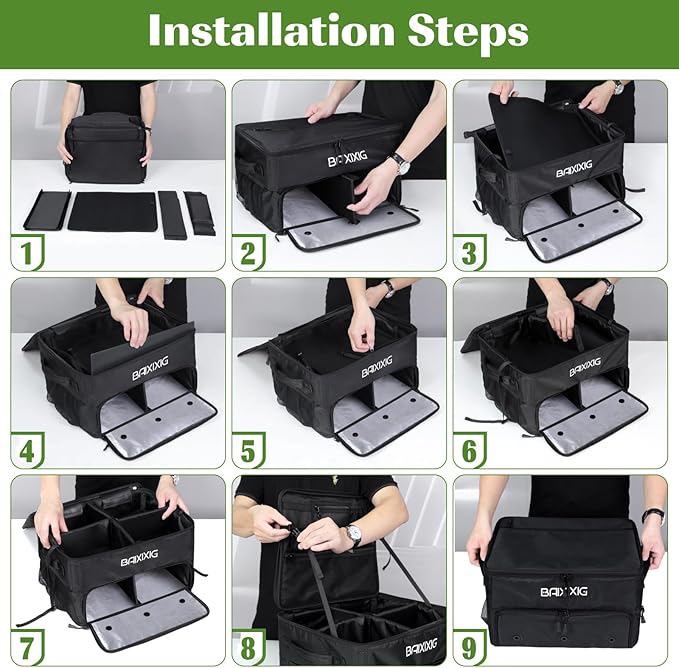 Golf Trunk Organizer, 2 Layer Waterproof Car Golf Locker with Separate Ventilated Compartment for 2 Pair Shoes, Golf Trunk Storage for Golf Accessories, Golf Gifts for Men