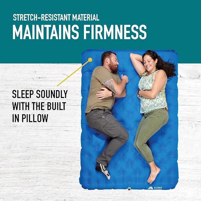 Sierra Designs Queen & Single Camping Air Bed Mattress for Car Camping, Trave, and Camp (Pump Included)