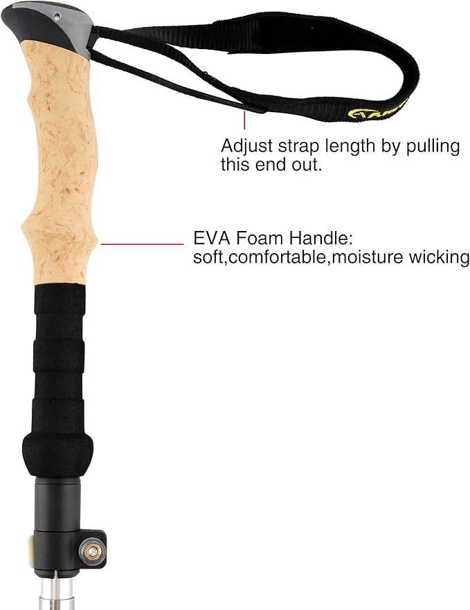 Aluminum Collapsible Ultralight Travel Trekking Hiking Pole for Men and Women