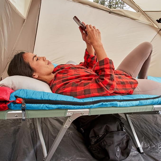 Coleman Flatlands Sleeping Bag, Made from 100% Recycled Material, Cool Weather Adult Sleep Sack