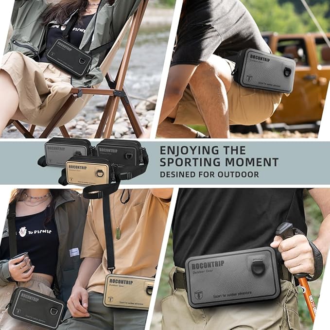 ROCONTRIP 100% Waterproof Dry Bag, Dry Waist Pack with Airtight Zipper Adjustable Strap Sling Bag Lightweight Crossbody Dry Bag for Kayaking Snorkelling and Swimming