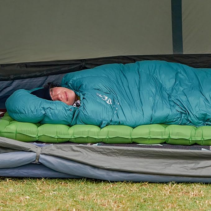 ATEPA Backpacking Sleeping Pad, 6 R-Value Insulated Ultralight Inflatable Sleeping Pad Thick Folding Camping Mattress with 7 Layers & Storage Bag for Camping Backpacking, Wide Long Size (72"x25")