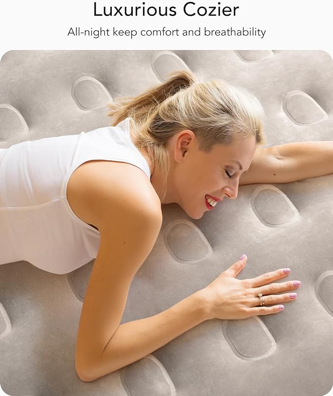 iDOO Twin Air Mattress with Built in Pump, 18" Raised Compact Blow up Mattress, Inflatable Mattress for Camping Guest Home, Portable Travel Air Bed, 2-Min Quick Inflation Deflation, Colchon inflable
