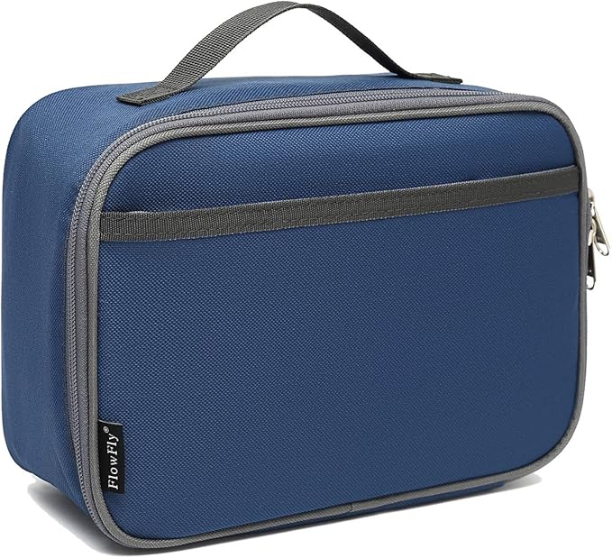 FlowFly Kids Lunch box Insulated Soft Bag Mini Cooler Back to School Thermal Meal Tote Kit for Girls, Boys,Cyan