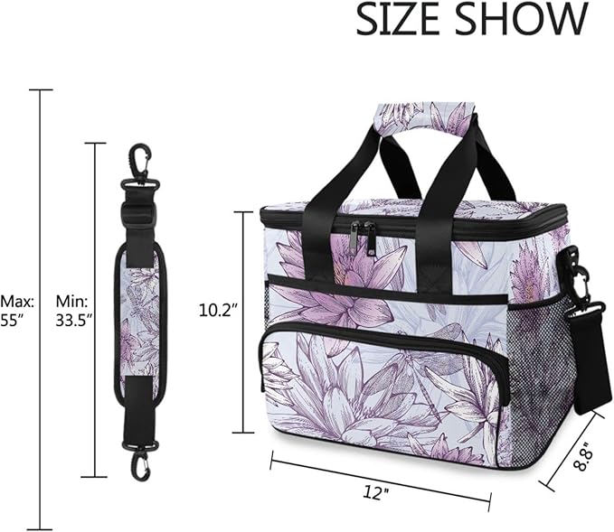 Cooler Bag Insulated Picnic Bag Large Lunch Box Reusable Tote Bag Soft Sided Portable Beach Cooler Grocery Camping