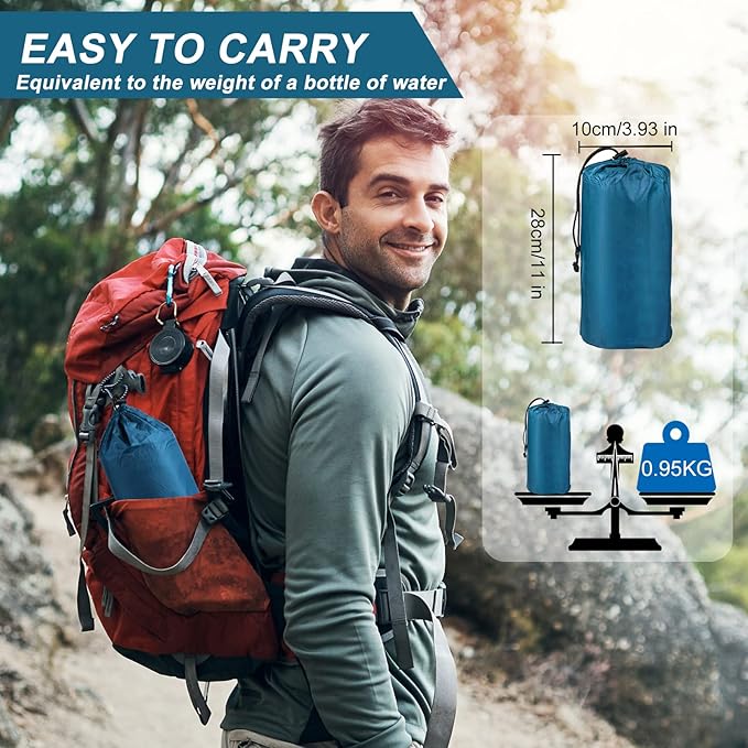 covacure Sleeping Pad for Camping - Ultralight Self-Inflating Camping Pad Mat with Built-in Foot Pump, Durable & Waterproof Camping Air Mattress for Hiking