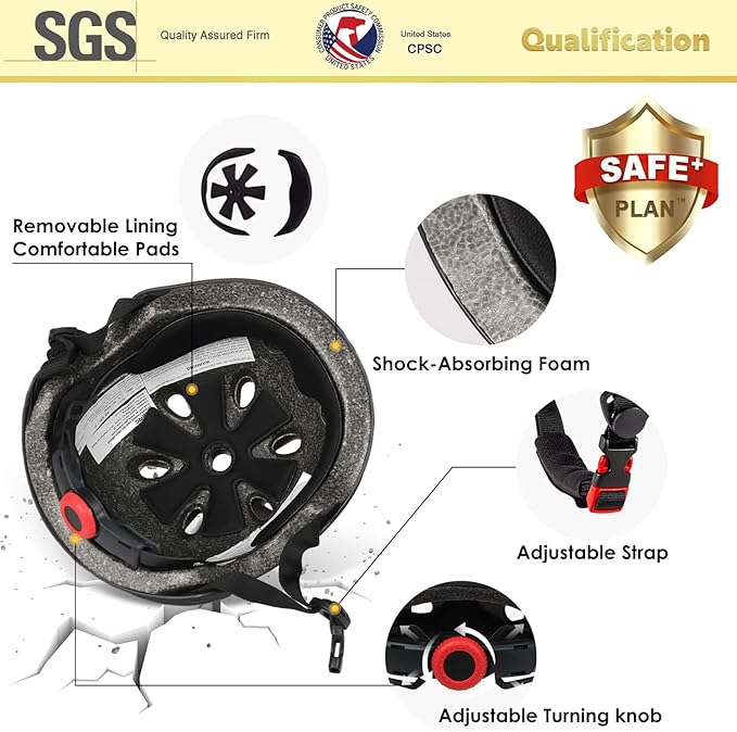 Glerc Warrior Kids Bike Helmet, Adjustable Toddler Helmet for Age 3-16 Years Boys Girls, Sport Helmet for Skateboard Scooter Skating Skiing Climbing & Lightweight, Multiple Colors