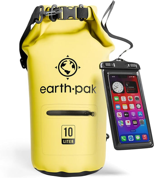 Earth Pak Waterproof Dry Bag with Zippered Pocket - Waterproof Dry Bag Backpack Keeps Gear Dry