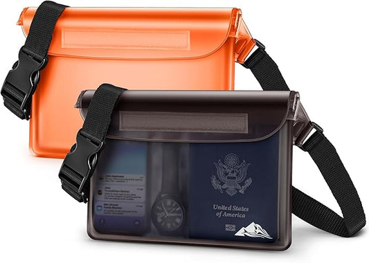 HEETA Waterproof Fanny Pack, Waterproof Pouch Dry Bag 2/3/4 Pack for Phone, Adjustable Waist Strap and Screen Touch Sensitive for Swimming Kayaking Boating Beach Fishing Diving Surfing Accessories