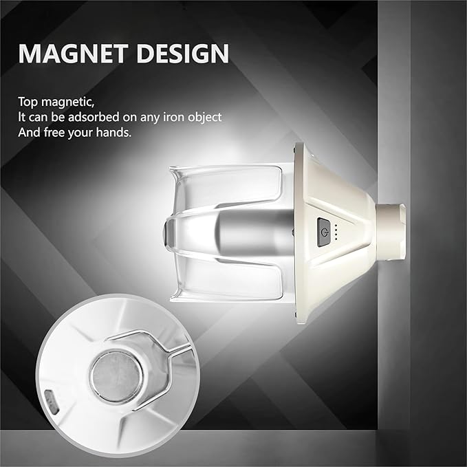 LED Camping Lantern Rechargeable, Waterproof Survival Camping Light, Portable Lantern Flashlight Tent Light with 5 Light Modes for Hurricane, Hiking, Camping, Power Outages (White)