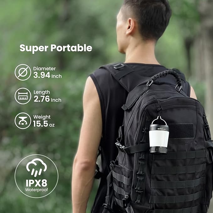 Sofirn LT1S LED Camping Lantern, Rechargeable Lantern with Dimmable 2700K - 6500K Light, red Light, 500 Hours Battery Life for Power Outages, Hiking, Camping, Emergency